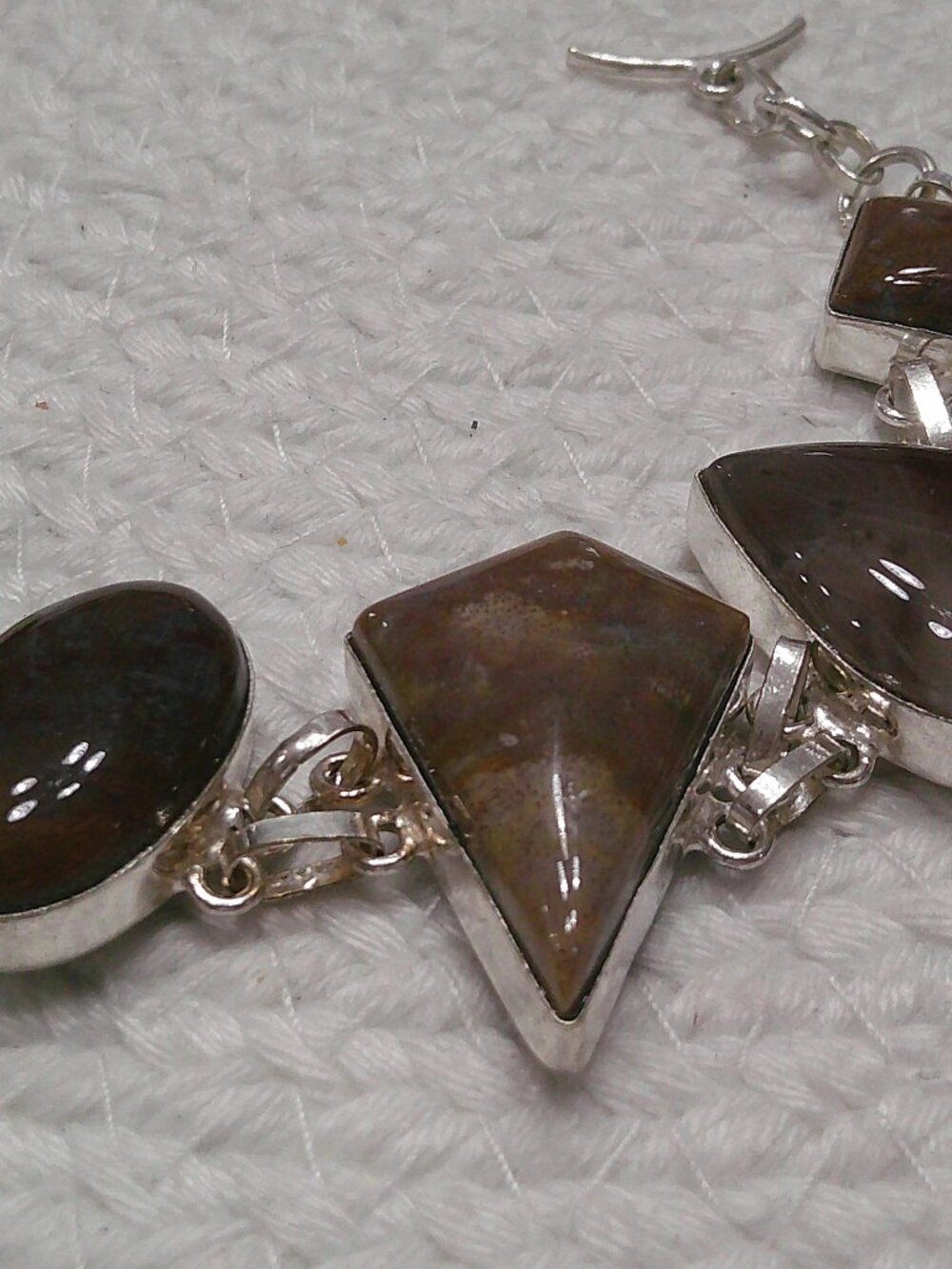 Natural YELLOW MOSS AGATE Handmade Sterling 925 Bracelet Size 7 1/4" #42F